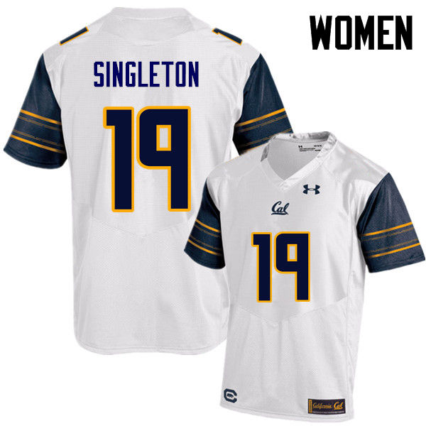 Women #19 Brandon Singleton Cal Bears (California Golden Bears College) Football Jerseys Sale-White